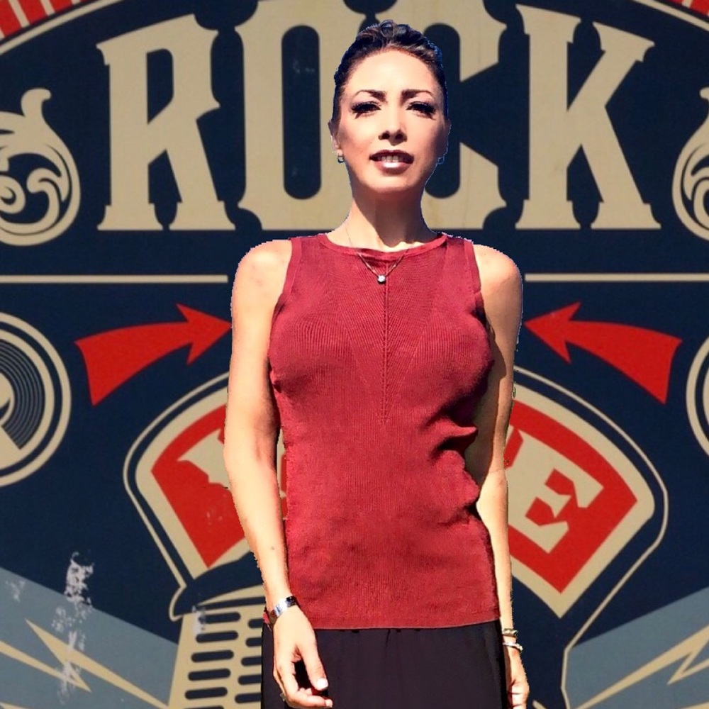 Satin Knit Sleeveless Ribbed Top